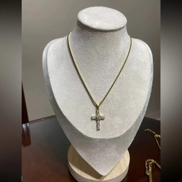 Zara Maria Cross Stainless Steel Waterproof Necklace - Picture 7 of 17